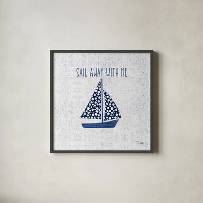 Sunday on the Coast IV by Pela. Shown in a sleek black glass frame for a contemporary gallery look. Available as an archival giclee rolled canvas, fine art paper, or poster print. SKU 26522a.