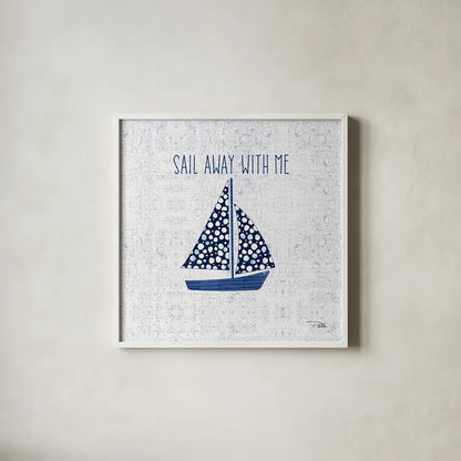 Sunday on the Coast IV by Pela. Shown in a crisp white glass frame for a clean and minimalist style. Available as an archival giclee rolled canvas, fine art paper, or poster print. SKU 26522a.