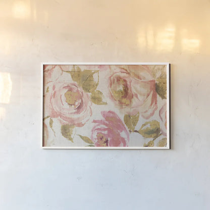 Touch of Rose I by Pela. shown as a paper print in a white frame. Available as a archival giclee rolled canvas, fine art paper, or poster print. SKU 20742i.
