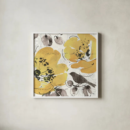 Watercolorful II by Pela. Shown in a crisp white glass frame for a clean and minimalist style. Available as an archival giclee rolled canvas, fine art paper, or poster print. SKU 22008a.