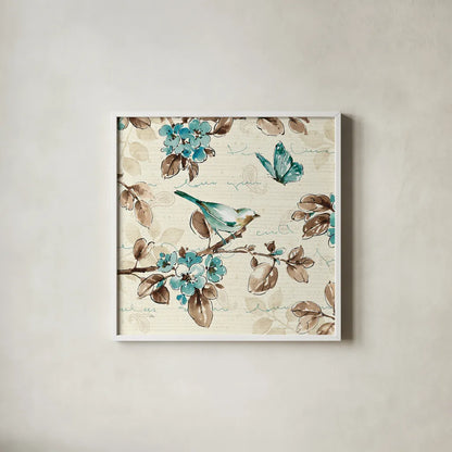 Wing Prints III by Pela. Shown in a crisp white glass frame for a clean and minimalist style. Available as an archival giclee rolled canvas, fine art paper, or poster print. SKU 12819a.