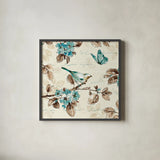 Wing Prints III by Pela. Shown in a sleek black glass frame for a contemporary gallery look. Available as an archival giclee rolled canvas, fine art paper, or poster print. SKU 13457a.