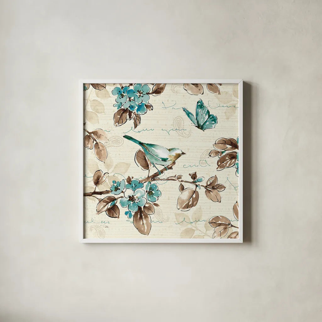 Wing Prints III by Pela. Shown in a crisp white glass frame for a clean and minimalist style. Available as an archival giclee rolled canvas, fine art paper, or poster print. SKU 13457a.