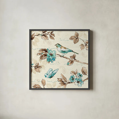 Wing Prints IV by Pela. Shown in a sleek black glass frame for a contemporary gallery look. Available as an archival giclee rolled canvas, fine art paper, or poster print. SKU 12820a.