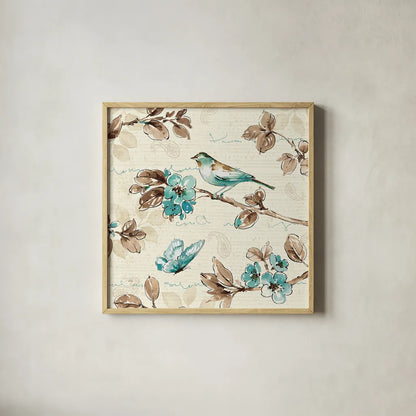 Wing Prints IV by Pela. Shown in a natural wood glass frame for a timeless modern aesthetic. Available as an archival giclee rolled canvas, fine art paper, or poster print. SKU 12820a.