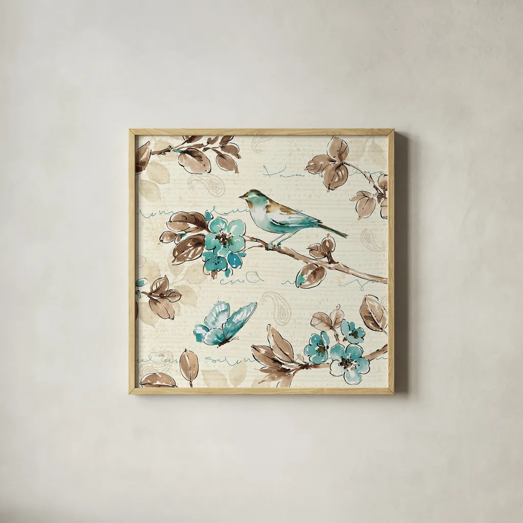 Wing Prints IV by Pela. Shown in a natural wood glass frame for a timeless modern aesthetic. Available as an archival giclee rolled canvas, fine art paper, or poster print. SKU 13458a.