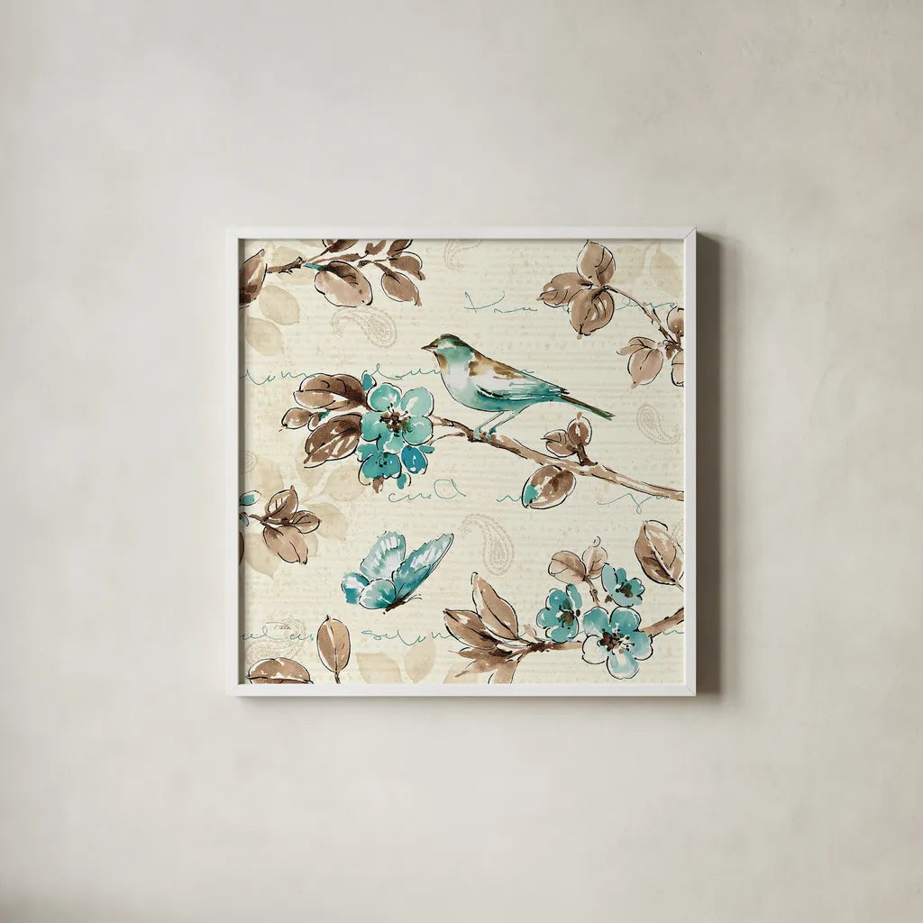 Wing Prints IV by Pela. Shown in a crisp white glass frame for a clean and minimalist style. Available as an archival giclee rolled canvas, fine art paper, or poster print. SKU 13458a.