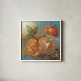 Roses Spice II Crop by Peter McGowan. Shown in a crisp white glass frame for a clean and minimalist style. Available as an archival giclee rolled canvas, fine art paper, or poster print. SKU 27987a.