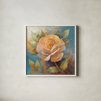 Roses Spice IV Crop by Peter McGowan. Shown in a crisp white glass frame for a clean and minimalist style. Available as an archival giclee rolled canvas, fine art paper, or poster print. SKU 27989a.