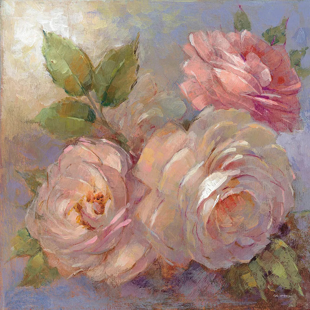 Roses on Blue II Crop by Peter McGowan. SKU 32566a. Archival Giclee Fine art print for wall decor.