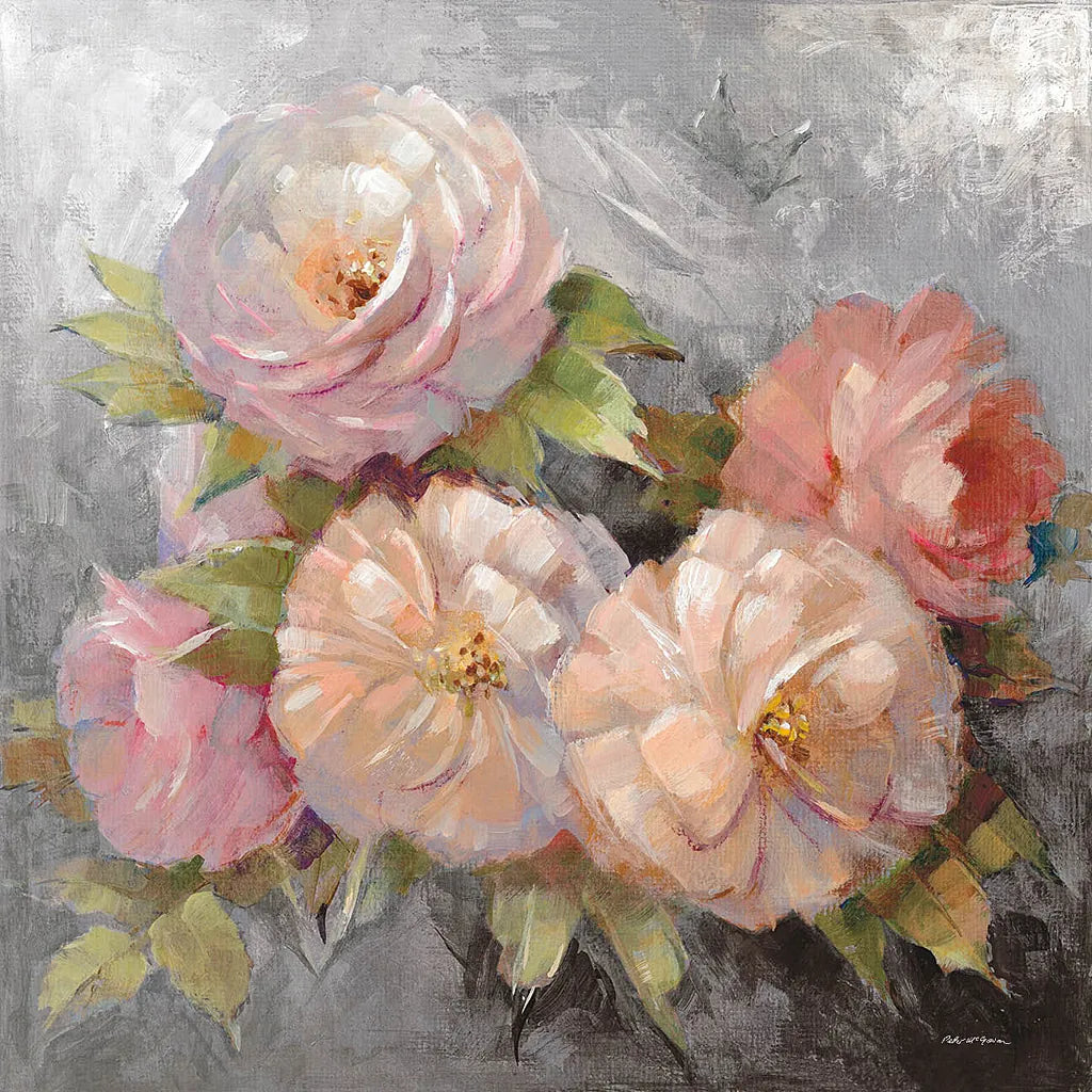 Roses on Gray III Crop by Peter McGowan. SKU 27977a. Archival Giclee Fine art print for wall decor.