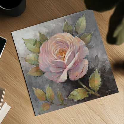 Roses on Gray IV Crop by Peter McGowan. Shown as a detailed flat fine art print, highlighting archival giclee quality. Available as an archival giclee rolled canvas, fine art paper, or poster print. SKU 27978a.