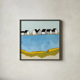 A Summer's Day by Phyllis Adams. Shown in a sleek black glass frame for a contemporary gallery look. Available as an archival giclee rolled canvas, fine art paper, or poster print. SKU 45895a.