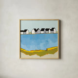 A Summer's Day by Phyllis Adams. Shown in a natural wood glass frame for a timeless modern aesthetic. Available as an archival giclee rolled canvas, fine art paper, or poster print. SKU 45895a.