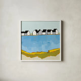 A Summer's Day by Phyllis Adams. Shown in a crisp white glass frame for a clean and minimalist style. Available as an archival giclee rolled canvas, fine art paper, or poster print. SKU 45895a.