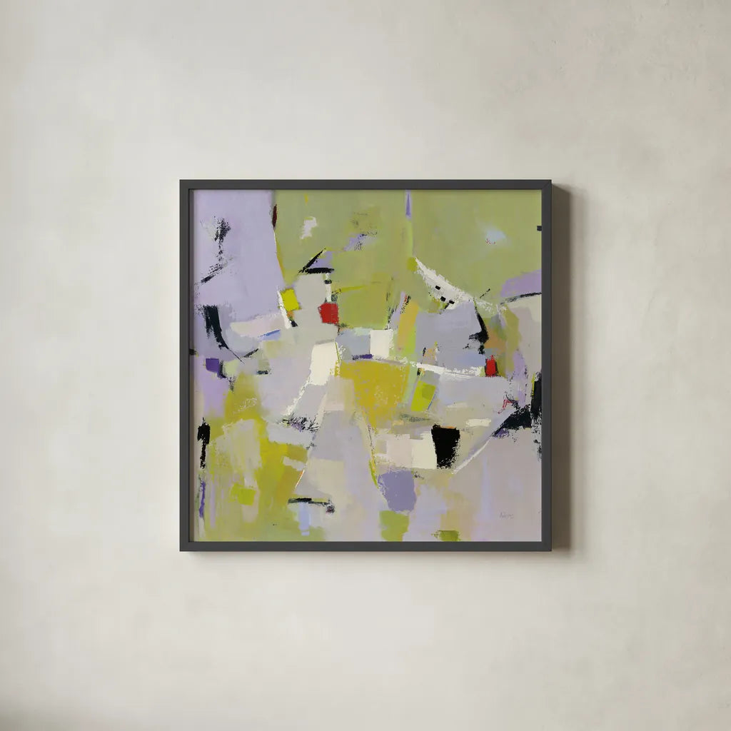 And All That Jazz by Phyllis Adams. Shown in a sleek black glass frame for a contemporary gallery look. Available as an archival giclee rolled canvas, fine art paper, or poster print. SKU 37287a.