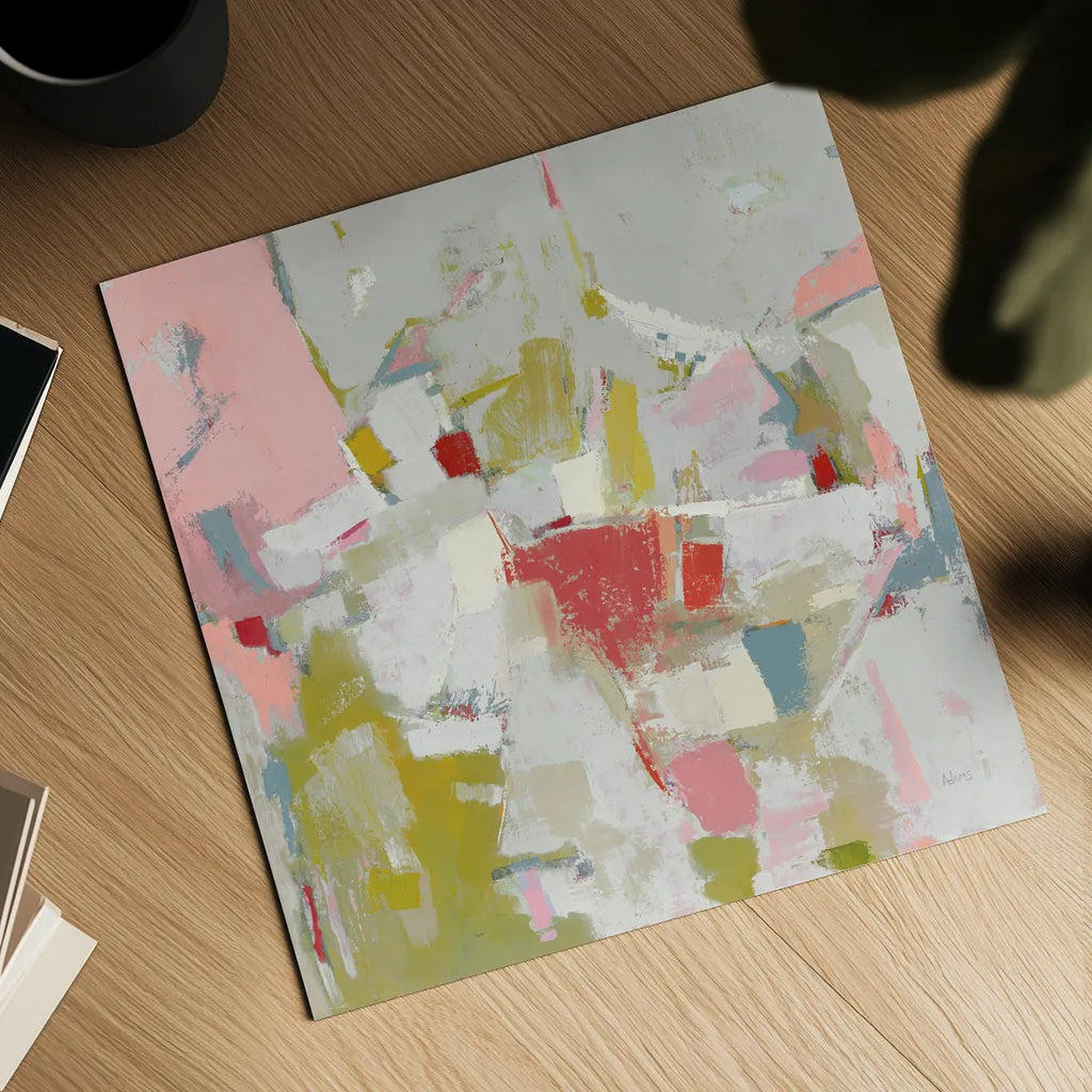 And All That Jazz Pink by Phyllis Adams. Shown as a detailed flat fine art print, highlighting archival giclee quality. Available as an archival giclee rolled canvas, fine art paper, or poster print. SKU 48176a.