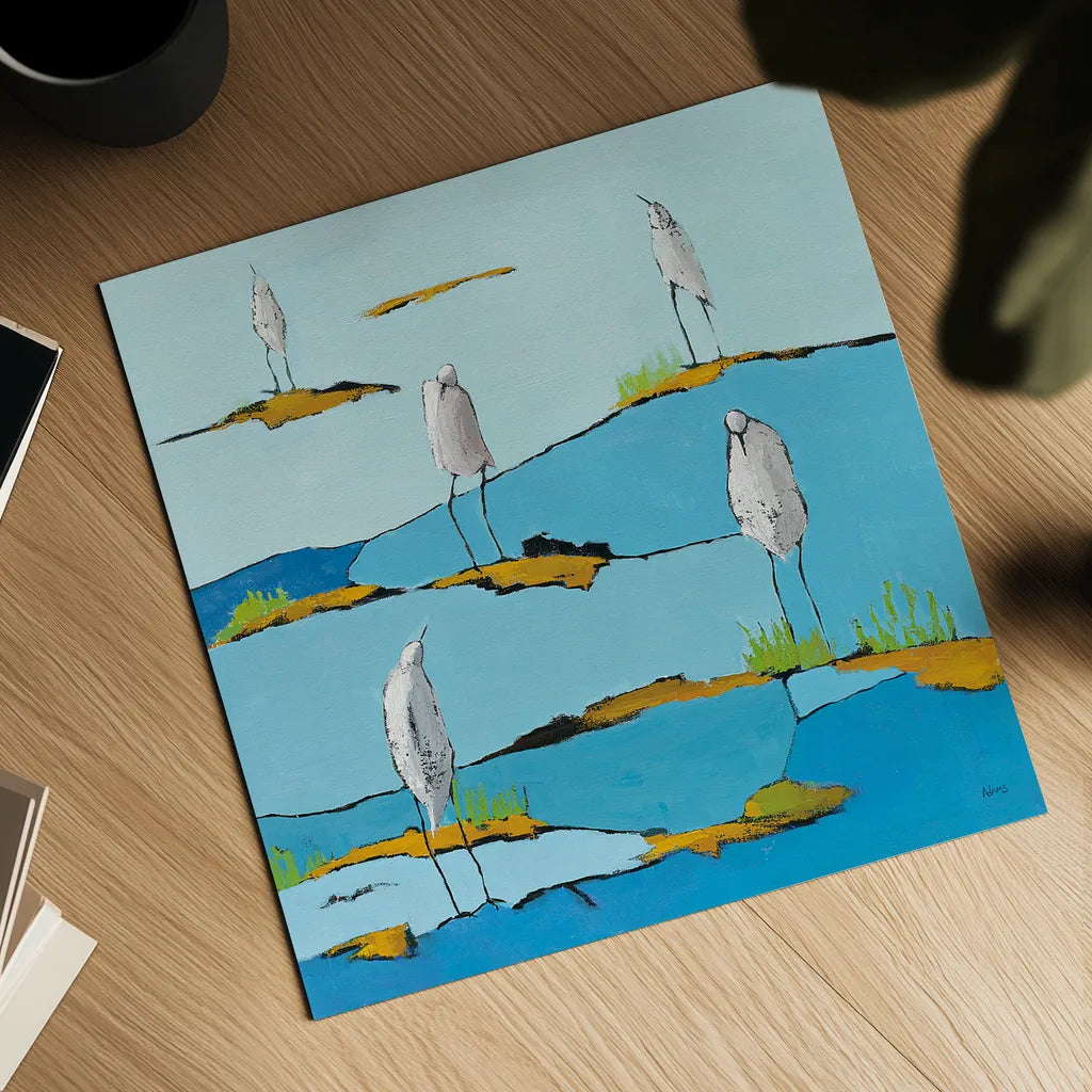 Beach Bums v2 by Phyllis Adams. Shown as a detailed flat fine art print, highlighting archival giclee quality. Available as an archival giclee rolled canvas, fine art paper, or poster print. SKU 27680a.