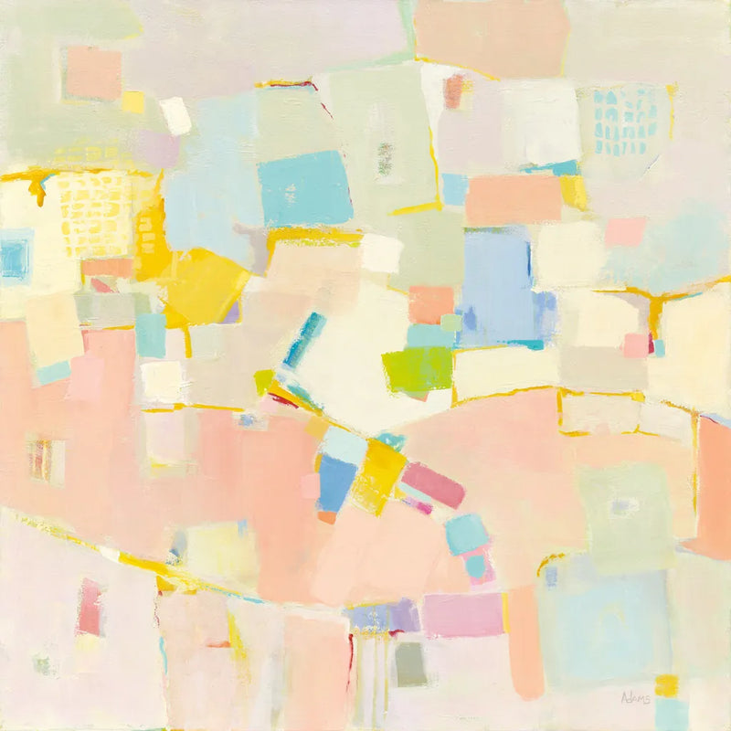 Block Party by Phyllis Adams. SKU 37289a. Archival Giclee Fine art print for wall decor.
