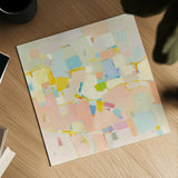 Block Party by Phyllis Adams. Shown as a detailed flat fine art print, highlighting archival giclee quality. Available as an archival giclee rolled canvas, fine art paper, or poster print. SKU 37289a.