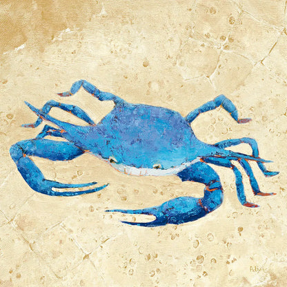Blue Crab V Neutral Crop by Phyllis Adams. SKU 27727a. Archival Giclee Fine art print for wall decor.