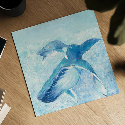 Blue Mama by Phyllis Adams. Shown as a detailed flat fine art print, highlighting archival giclee quality. Available as an archival giclee rolled canvas, fine art paper, or poster print. SKU 27256a.