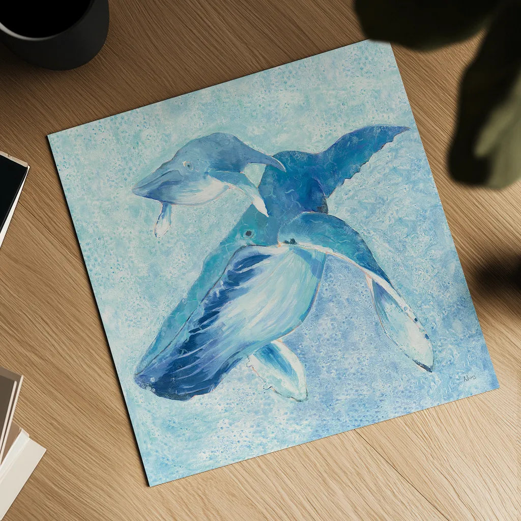 Blue Mama v2 by Phyllis Adams. Shown as a detailed flat fine art print, highlighting archival giclee quality. Available as an archival giclee rolled canvas, fine art paper, or poster print. SKU 27639a.