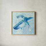 Blue Mama v2 by Phyllis Adams. Shown in a natural wood glass frame for a timeless modern aesthetic. Available as an archival giclee rolled canvas, fine art paper, or poster print. SKU 27639a.