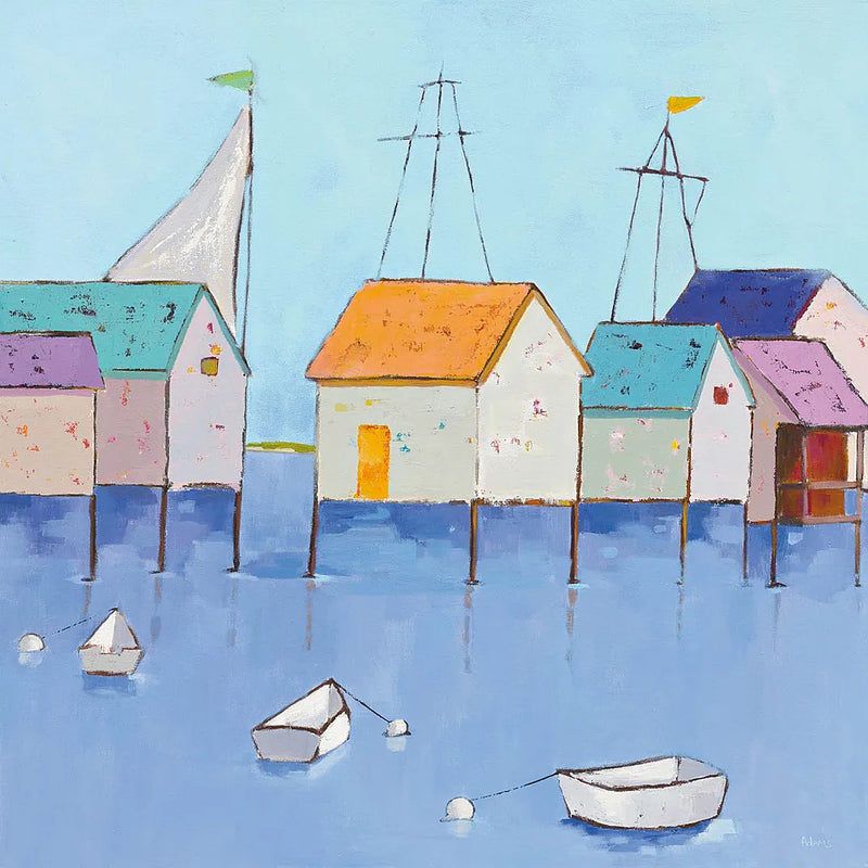 Boat House Row by Phyllis Adams. SKU 27250a. Archival Giclee Fine art print for wall decor.