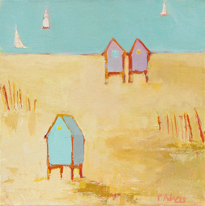 Cabanas by Phyllis Adams. SKU 27248a. Archival Giclee Fine art print for wall decor.