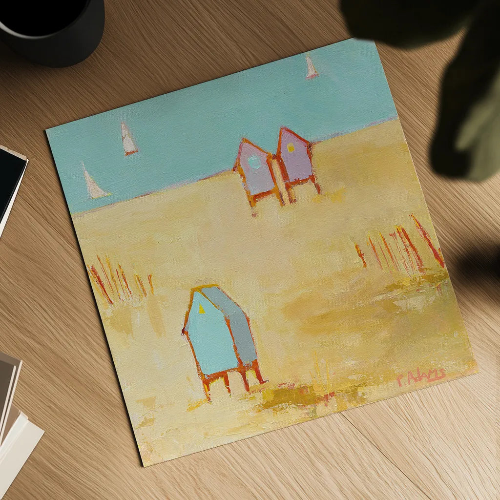 Cabanas by Phyllis Adams. Shown as a detailed flat fine art print, highlighting archival giclee quality. Available as an archival giclee rolled canvas, fine art paper, or poster print. SKU 27248a.