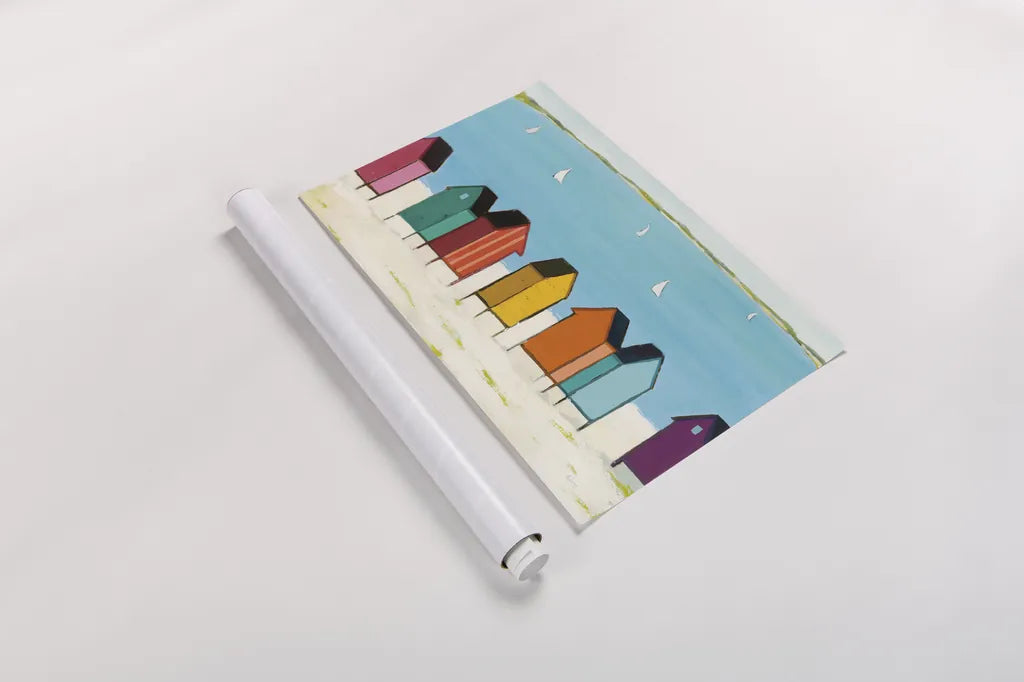 Cabanas I by Phyllis Adams. shown as a rolled paper print. Available as archival giclee rolled canvas, fine art paper, or poster print. SKU 37284i.