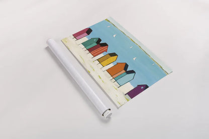 Cabanas I by Phyllis Adams. shown as a rolled paper print. Available as archival giclee rolled canvas, fine art paper, or poster print. SKU 37284i.