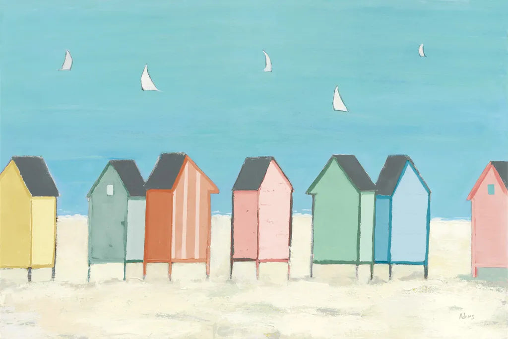 Cabanas I Pastel by Phyllis Adams. SKU 37704i. Archival Giclee Fine art print for wall decor.