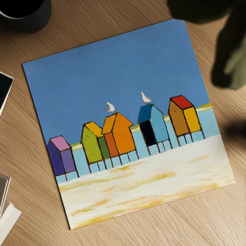 Cabanas II by Phyllis Adams. Shown as a detailed flat fine art print, highlighting archival giclee quality. Available as an archival giclee rolled canvas, fine art paper, or poster print. SKU 37285a.