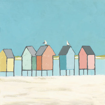 Cabanas II Pastel by Phyllis Adams. SKU 37705a. Archival Giclee Fine art print for wall decor.