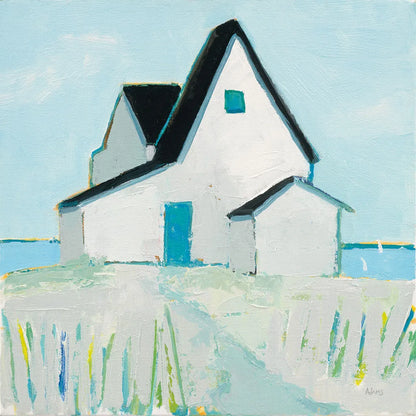 Cottage by the Sea Neutral by Phyllis Adams. SKU 54344a. Archival Giclee Fine art print for wall decor.