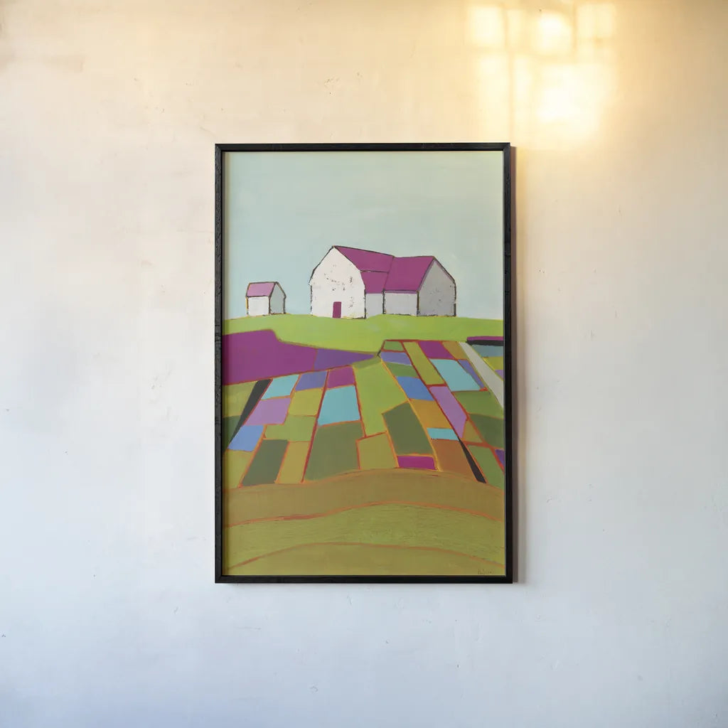 Field of Dreams by Phyllis Adams. shown as a paper print in a black flame. Available as a archival giclee rolled canvas, fine art paper, or poster print. SKU 55133h.