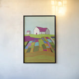Field of Dreams by Phyllis Adams. shown as a paper print in a black flame. Available as a archival giclee rolled canvas, fine art paper, or poster print. SKU 55133h.