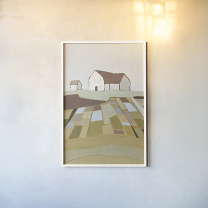 Field of Dreams Neutral by Phyllis Adams. shown as a paper print in a white frame. Available as a archival giclee rolled canvas, fine art paper, or poster print. SKU 58721h.