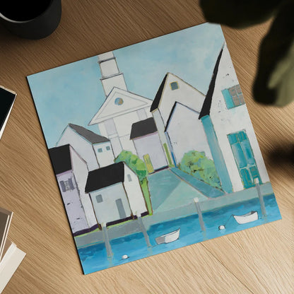 Harbor Town III No Sign Light by Phyllis Adams. Shown as a detailed flat fine art print, highlighting archival giclee quality. Available as an archival giclee rolled canvas, fine art paper, or poster print. SKU 52860a.