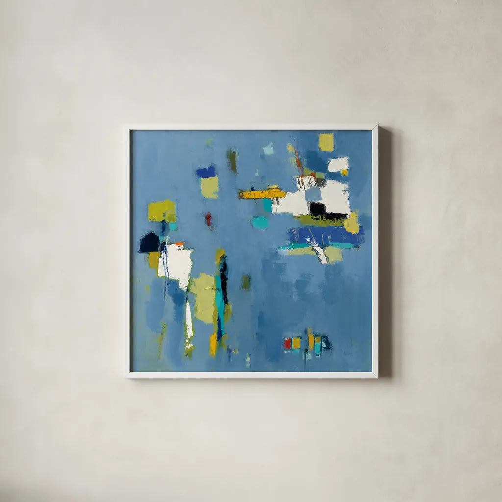 Ice Breaker by Phyllis Adams. Shown in a crisp white glass frame for a clean and minimalist style. Available as an archival giclee rolled canvas, fine art paper, or poster print. SKU 37290a.