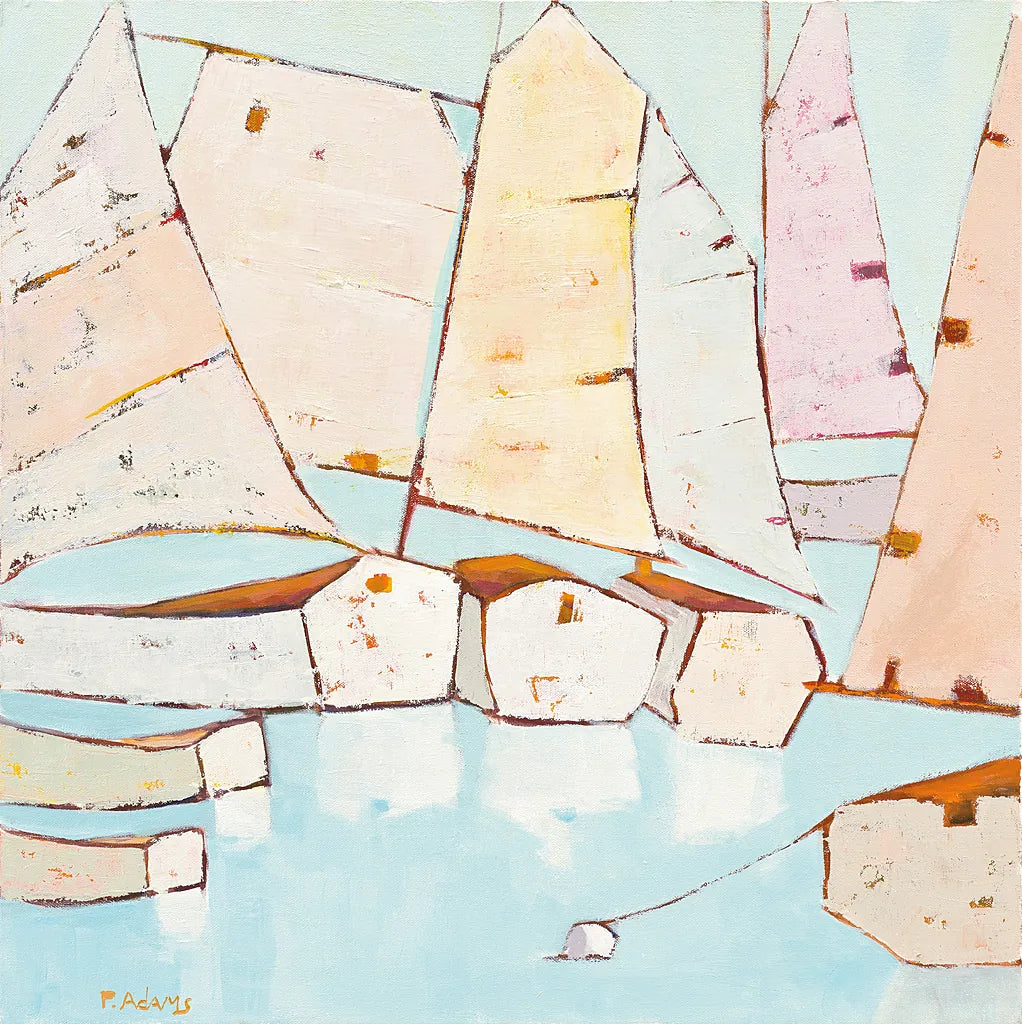 Moored by Phyllis Adams. SKU 27232a. Archival Giclee Fine art print for wall decor.