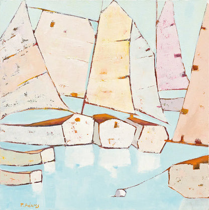 Moored by Phyllis Adams. SKU 27232a. Archival Giclee Fine art print for wall decor.