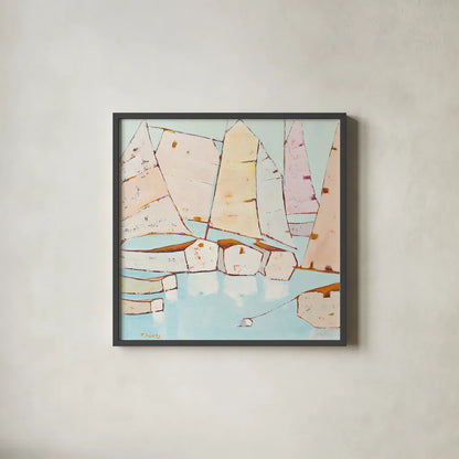 Moored by Phyllis Adams. Shown in a sleek black glass frame for a contemporary gallery look. Available as an archival giclee rolled canvas, fine art paper, or poster print. SKU 27232a.