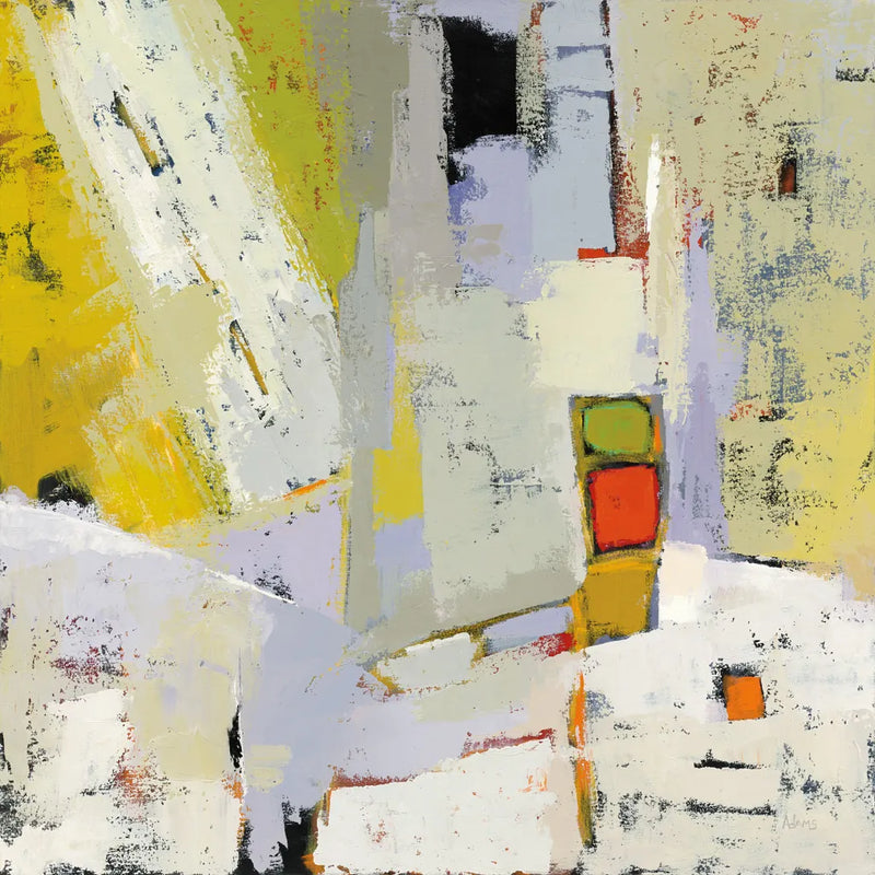 On the Sunnyside of the Street by Phyllis Adams. SKU 37286a. Archival Giclee Fine art print for wall decor.