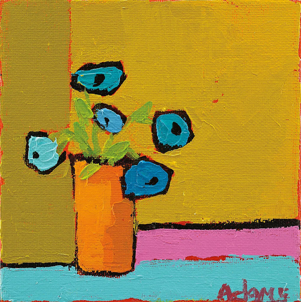 Orange Vase by Phyllis Adams. SKU 27316a. Archival Giclee Fine art print for wall decor.