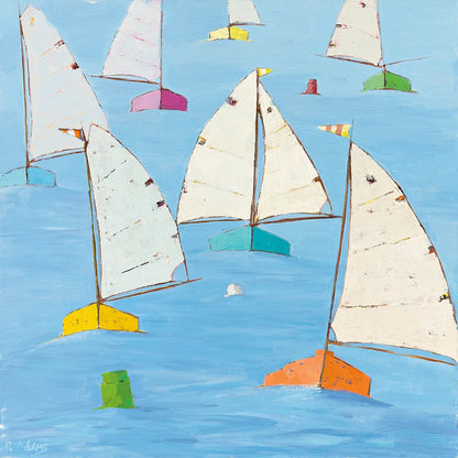 Regatta V by Phyllis Adams. SKU 27233a. Archival Giclee Fine art print for wall decor.