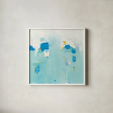 Splash by Phyllis Adams. Shown in a crisp white glass frame for a clean and minimalist style. Available as an archival giclee rolled canvas, fine art paper, or poster print. SKU 27245a.