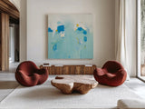Splash by Phyllis Adams. Shown as extra-large giant wall art in a modern living room. Available as an archival giclee rolled canvas, fine art paper, or poster print. SKU 27245a.